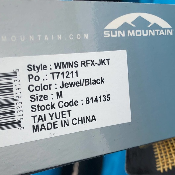 Sun Mountain Rainflex Jacket Mock Neck Zip Up Long Sleeve Blue Black Size M NWT - Picture 8 of 9